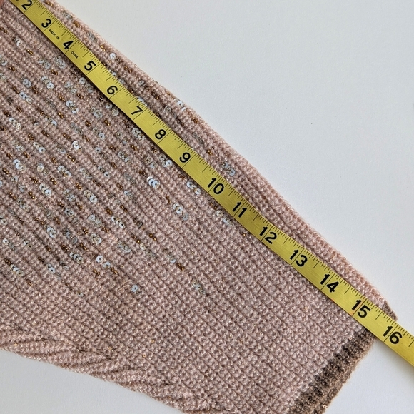 Blank Embellished Open Front Cardigan Cropped Sweater Batwing Sleeve Acorn - S/M - Picture 11 of 11